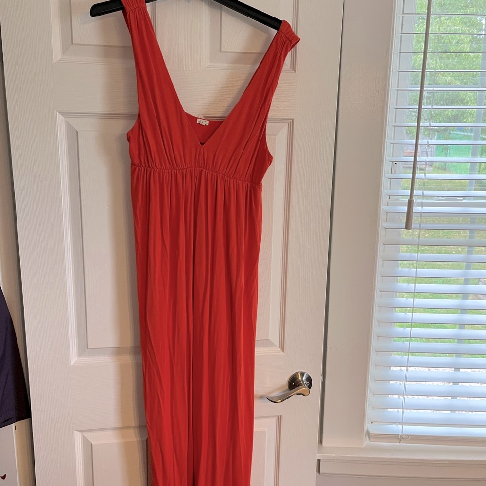 J Crew tank maxi dress poppy color